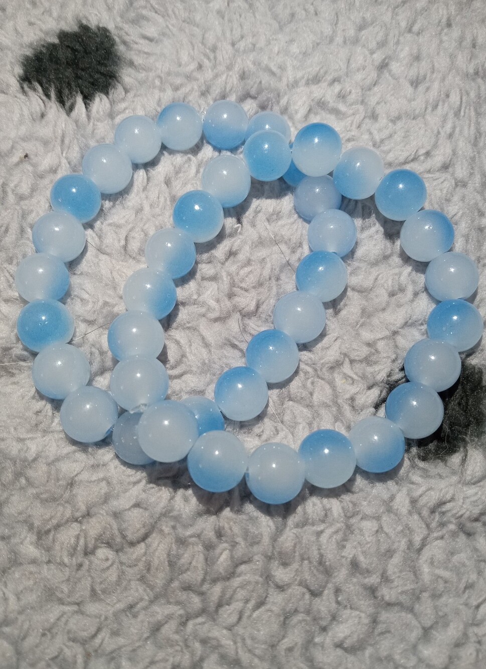 SKY BLUE TOPAZ BEAD BRACELETS SET OF TWO